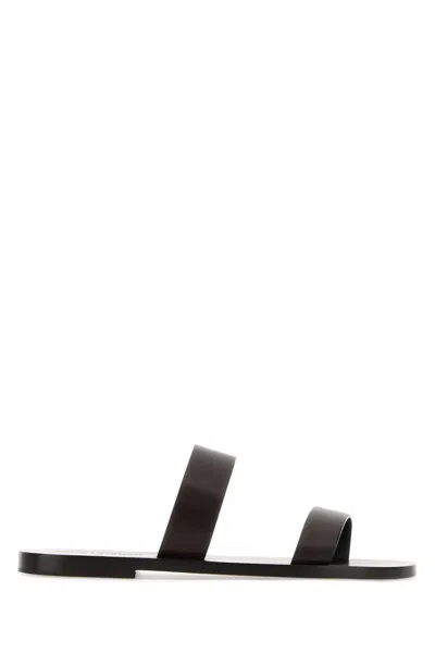 Saint Laurent Dark Brown Pepe Slippers