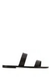 Saint Laurent Pepe Leather Sandals In Ultradarkbrown