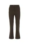Saint Laurent Dark Brown Wide Leg Pant In Dark Brown