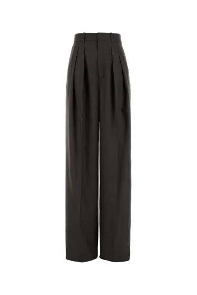SAINT LAURENT DARK BROWN WOOL PANT