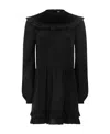 Saint Laurent Dark Embroidered Dress In Black