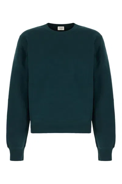 Saint Laurent Dark Green Cotton Sweatshirt In Canard