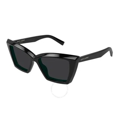 SAINT LAURENT SAINT LAURENT DARK GREY CAT EYE LADIES SUNGLASSES SL 657 001 54
