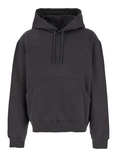 Saint Laurent Dark Grey Hoodie With Logo Embroidered On The Front In Cotton Man In Multicolor