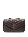Saint Laurent Dark Grey Loulou Shoulder Bag In Brown
