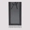 Saint Laurent Cassandre Jacquard Silk Scarf In Dark Grey