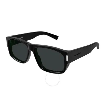 SAINT LAURENT SAINT LAURENT DARK GREY RECTANGULAR MEN'S SUNGLASSES SL 689 001 59