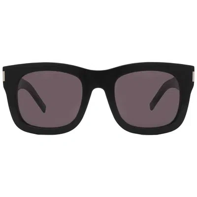 Pre-owned Saint Laurent Dark Grey Square Ladies Sunglasses Sl 650 Monceau 001 55 In Gray