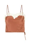 Saint Laurent Dark Pink Satin Lingerie Top