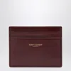 Saint Laurent Dark Ruby Credit Card Holder In Burgundy