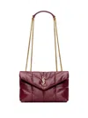 Saint Laurent Ruby Loulou Puffer Toy Crossbody Bag In Burgundy