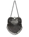 Saint Laurent Dark Rutenio Satin Studded Mini Heart Bag (authentic Pre-loved)
