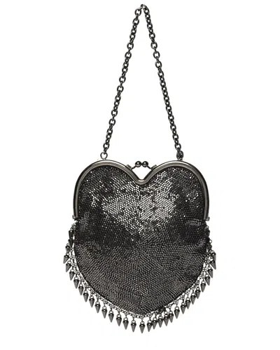 Saint Laurent Dark Rutenio Satin Studded Mini Heart Bag (authentic Pre-loved)