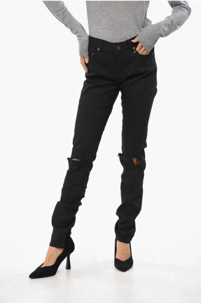 Saint Laurent Dark Wash Slim Fit Jeans 15cm In Black