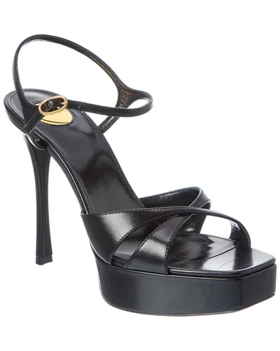 SAINT LAURENT SAINT LAURENT DEBBIE 85 LEATHER PLATFORM SANDAL