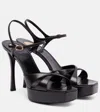 Saint Laurent Debbie 110 Leather Platform Sandals In Black