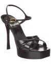 Saint Laurent Debbie Leather Platform Sandal In Black