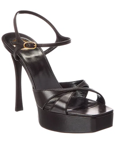 Saint Laurent Debbie Leather Platform Sandal In Black