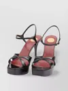 Saint Laurent 110mm Crossover Platform Sandals In Black
