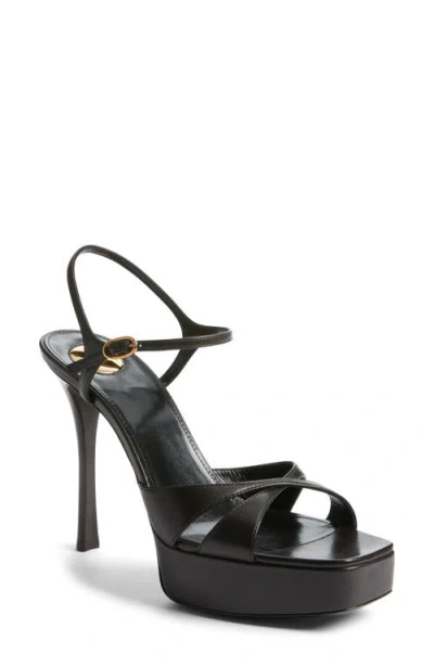 Saint Laurent Debbie Platform Sandal In Black