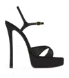 Saint Laurent Debbie Platform Sandals In Smooth Leather In Black