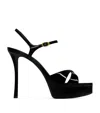 Saint Laurent 110mm Crossover Platform Sandals In Black