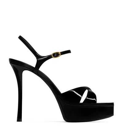 Saint Laurent Debbie Platform Sandals 85 In Black