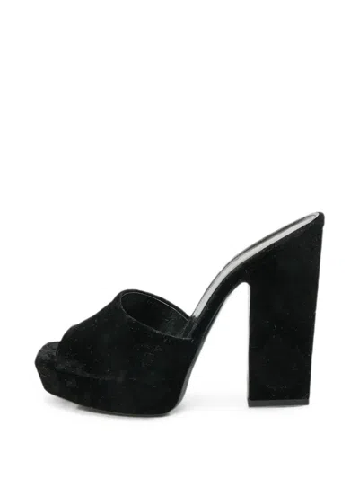 Pre-owned Saint Laurent Debbie Platform Sandals In Black