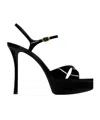 Saint Laurent Debbie Platform Sandals In Patent Leather