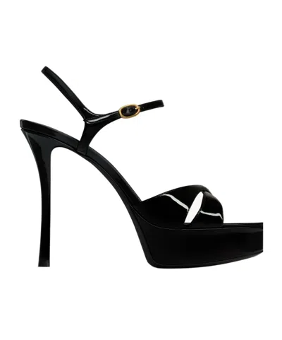 Saint Laurent Debbie Platform Sandals In Patent Leather