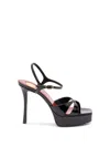 Saint Laurent 110mm Crossover Platform Sandals In Black
