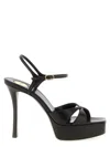Saint Laurent Debbie Platform Sandals In Smooth Leather In Black