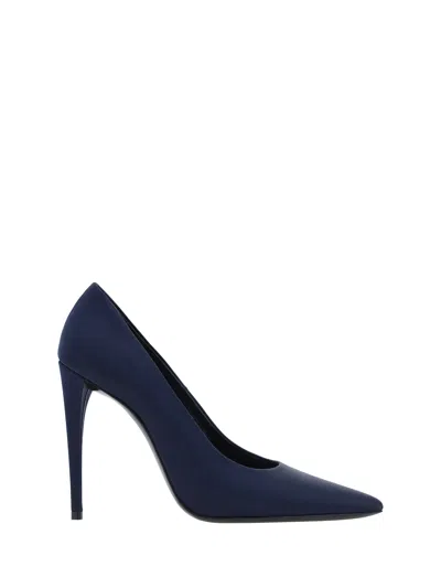 Saint Laurent Monceau Fabric Classic Pumps In Blue