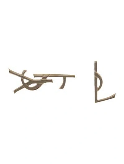 Pre-owned Saint Laurent Deconstructed Monogram Opyum Earclip Earrings In Multi