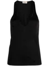 Saint Laurent Black Deep Neckline Jersey Top