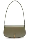 Saint Laurent Demi Lune Leather Shoulder Bag In Green