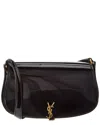 Saint Laurent Demi Lune Patent Shoulder Bag In Black