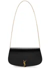 Saint Laurent Voltaire Ysl Monogram Wallet On Chain In Grained Leather In Black
