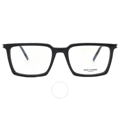 Saint Laurent Demo Square Unisex Eyeglasses Sl 624 001 54 In Black