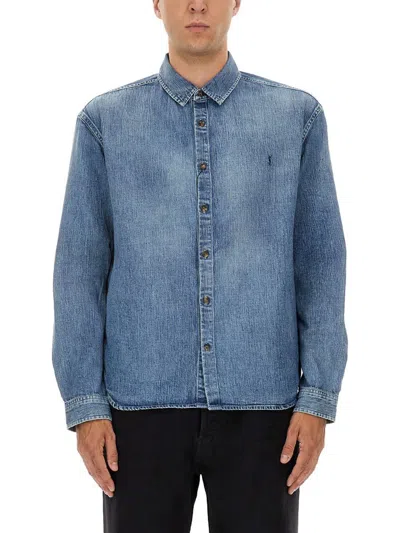 SAINT LAURENT SAINT LAURENT DENIM "CASSANDRE" SHIRT