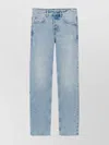 Saint Laurent Washed Straight Leg Jeans In Blue