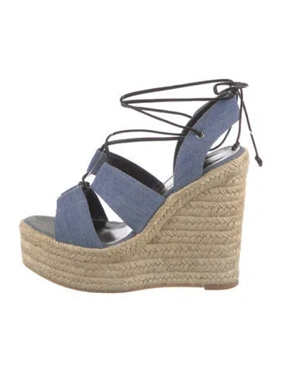 Pre-owned Saint Laurent Denim Espadrilles In Blue