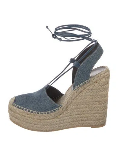 Pre-owned Saint Laurent Denim Espadrilles In Blue
