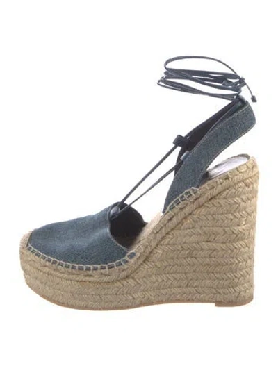 Pre-owned Saint Laurent Denim Espadrilles In Blue