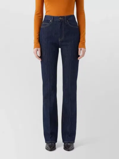 Saint Laurent Denim High-rise Bootcut Jeans In Purple