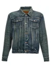 Saint Laurent Blue Slim Jacket With Patch Pockets In Denim Man