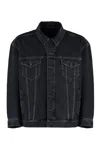 Saint Laurent Grey Egg Jacket In Denim Man In Black