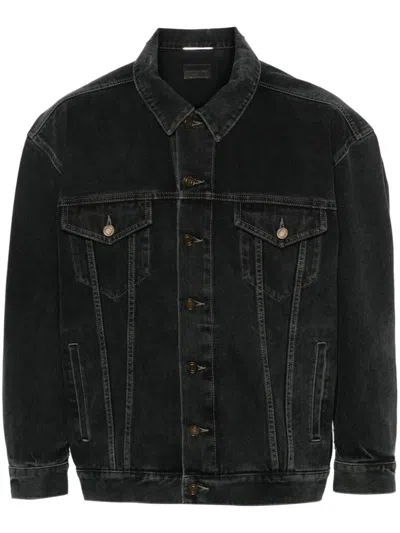 Saint Laurent Denim Jacket In Black