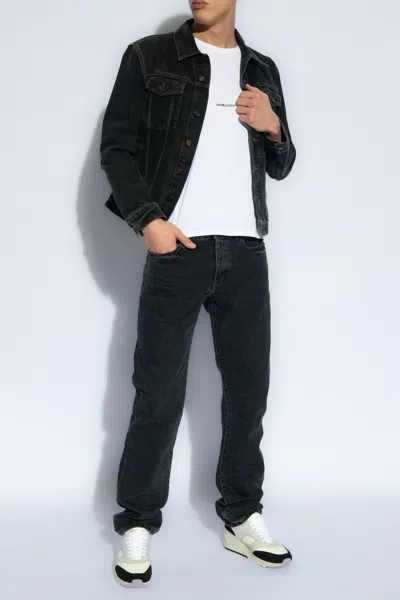 Saint Laurent Denim Jacket In Black