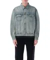 Saint Laurent Structured Denim Trucker Jacket With Pockets In Blue